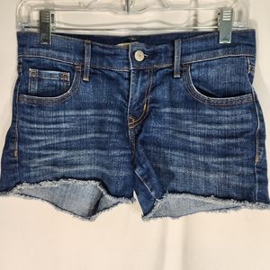 Old Navy The Diva Raw Hem Five Pocket Blue Jean Shorts Size 0